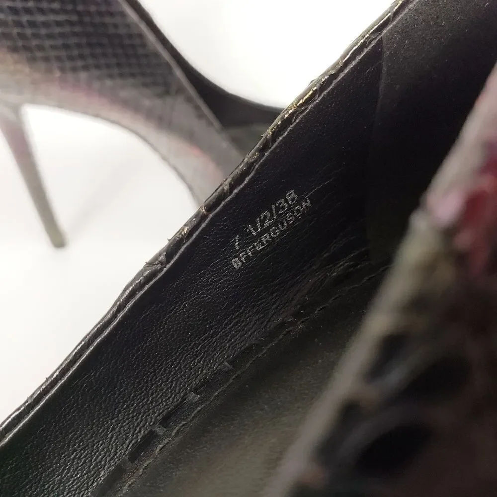 B Brian Atwood Iridescent Snakeskin Ferguson Platform Pumps Size 7.5